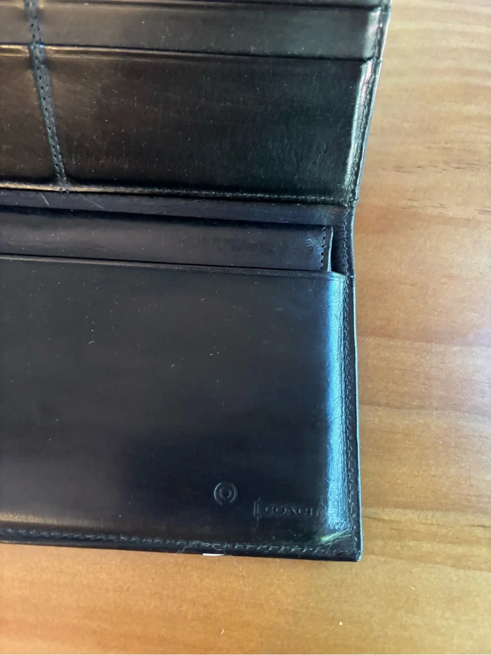 Vintage Coach Water Buffalo Combo Wallet Checkbook Black Leather - Picture 8 of 14